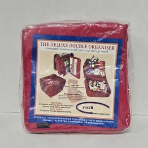 Yazzii The Deluxe Double Organiser-Fushia NIB 9.5"x9.5"x7.2"